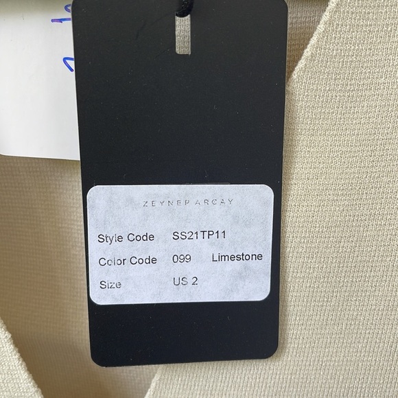 ZEYNEP ARCAY V-NECK BODYSUIT LIMESTONE size 2 - Picture 5 of 8